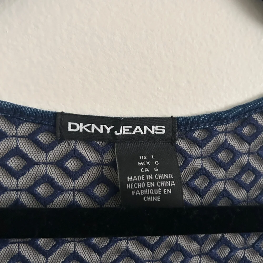 DKNY Jeans Navy Blue and Acid Washed Maxi Dress - Picture 5 of 9